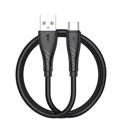 BWOO Kábel USB - USB-C 1m 27W 3A Fekete BO-X318C