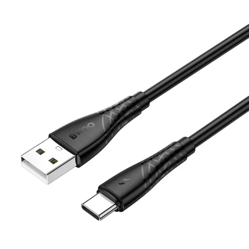 BWOO Kábel USB - USB-C 1m 27W 3A Fekete BO-X318C