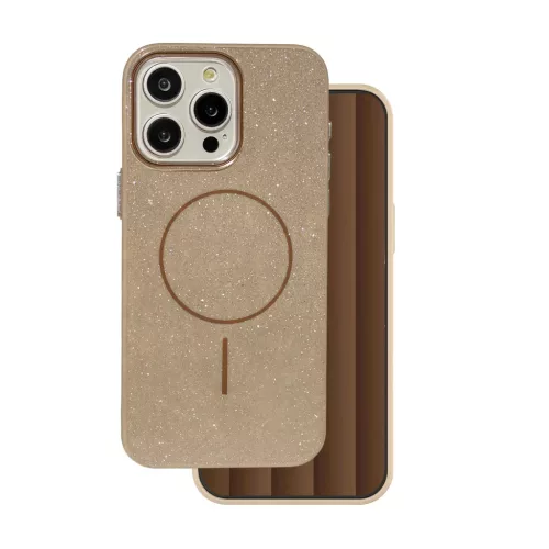 Glitter Vékony Mágneses tok iPhone 16 Pro 6,3" barna tok