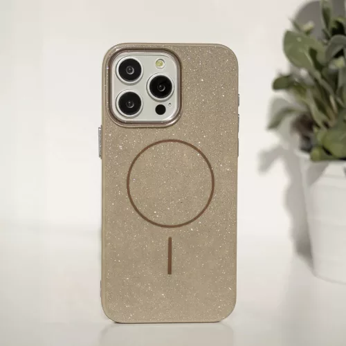 Glitter Vékony Mágneses tok iPhone 16 Pro 6,3" barna tok