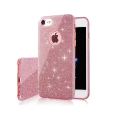 Csillogó 3in1 tok iPhone 16e/17e pink tok