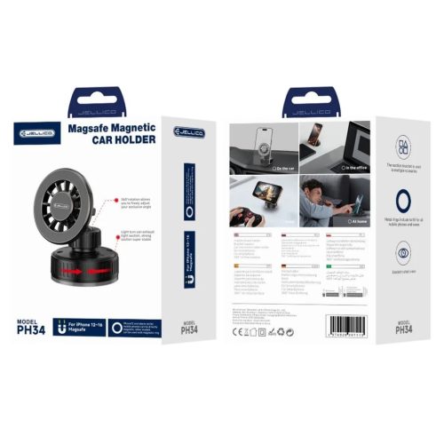 Mágneses autós telefontartó JELLICO PH34 Fekete