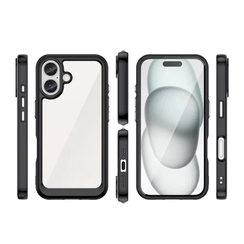 Outer Space Case zselés kerettel iPhone 16 Plus - Fekete tok