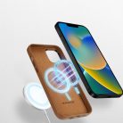 iPhone 14 Plus Dux Ducis Grit bőr tok (MagSafe kompatibilis) barna