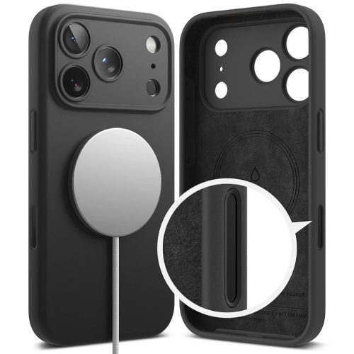 iPhone 17 Pro Max Ringke Szilikon Mágneses Magsafe Fekete tok