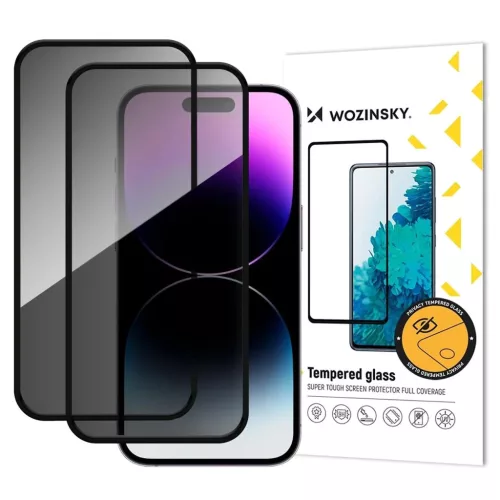 iPhone 17 Air Wozinsky Privacy Glass edzett üvegfólia, 2 darabos készlet