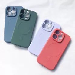 iPhone 15 Plus Szilikon MagSafe kompatibilis tok sötétkék