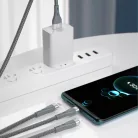 Dudao 3in1 USB kábel - Lightning / micro USB / USB Type-C 65W 1.2m szürke (L20X)