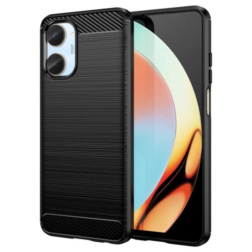 Realme 10 Carbon szénszál mintájú TPU tok fekete