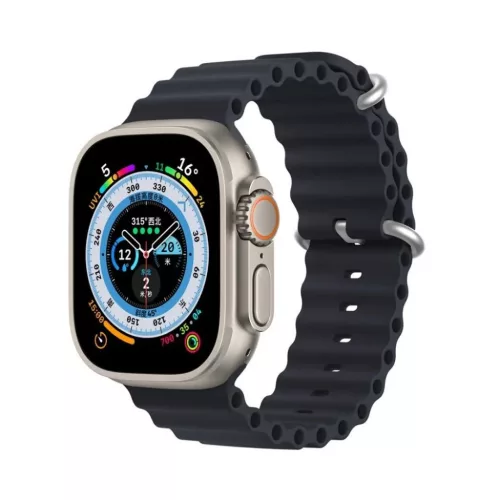 DUX DUCIS OCEAN WAVE szilikonszíj Apple Watch 38 / 40 / 41 mm grafit