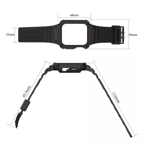 Apple Watch 8/7/6/5/4/3/2 / SE (41/40 / 38mm) Armored Óraszíj és Tok Kék