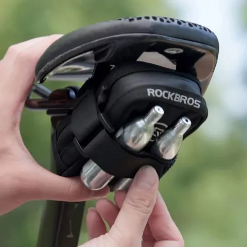 Rockbros Mini Nyereg Alatti Táska CO2 Tartóval - Fekete/Zöld