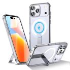 iPhone 17 Pro Max átlátszó Hybrid Armor X tok támasztékkal, kompatibilis MagSafe