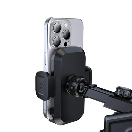 BWOO műszerfalra erősíthető autós telefontartó BO-ZJ125 ABS+szilikon+alumínium