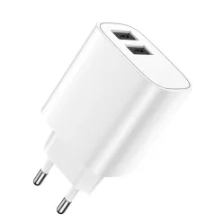 Forever hálózati töltő 2xUSB 2,4A LS-03 fehér