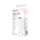 Forever hálózati töltő 2xUSB 2,4A LS-03 fehér
