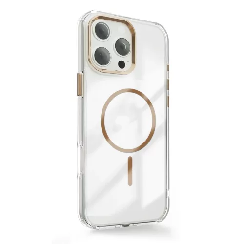 Átlátszó Vékony Mag tok iPhone 16 Pro 6,3"-hoz arany tok