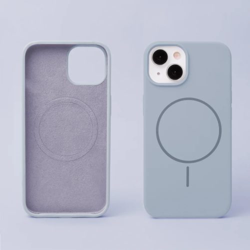 iPhone 17 Pro Max szilikon vékony mágneses tok világoskék