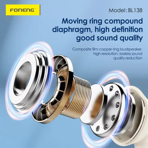 Foneng Bluetooth Fülhallgató TWS BL138 fekete