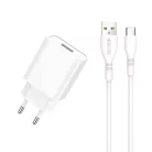 JELLICO hálózati töltő C7 22.5W 1xUSB QC3.0 + USB-C kábel fehér