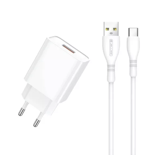 JELLICO hálózati töltő C7 22.5W 1xUSB QC3.0 + USB-C kábel fehér