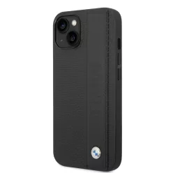 iPhone 14 Plus Fekete BMW Signature Bőr Nagy Logós Tok