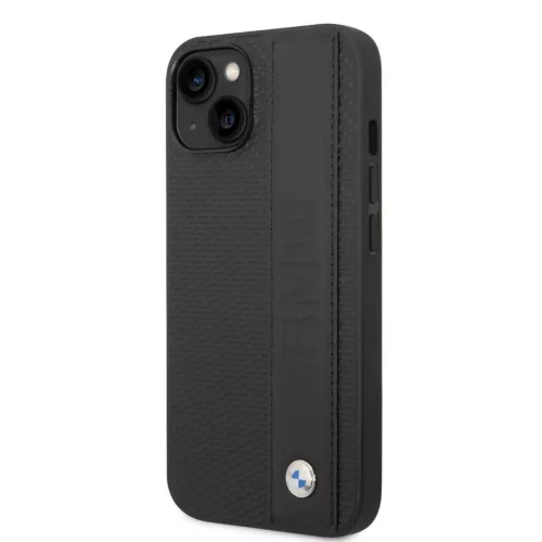 iPhone 14 Plus Fekete BMW Signature Bőr Nagy Logós Tok