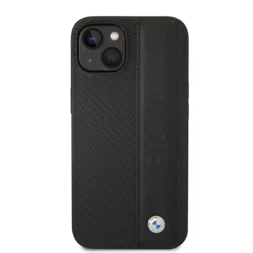 iPhone 14 Plus Fekete BMW Signature Bőr Nagy Logós Tok