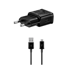   EP-TA200EBE + ECB-DU4EBE Samsung 15W utazó hálózati töltő + microUSB adatkábel Fekete (OOB Bulk)