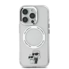 iPhone 16 Pro átlátszó Karl Lagerfeld IML Karl and Choupette MagSafe tok