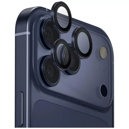 iPhone 17 Pro / iPhone 17 Pro Max Tengerészkék Uniq Optix Alumínium Kamera Lencsevédő Applikátorral
