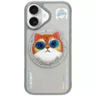 Nimmy Glasses Cool Cat MagSafe tok iPhone 16 - Szürke,