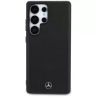 Mercedes Leather Debossed Lines MagSafe tok Samsung Galaxy S25 Ultra - fekete
