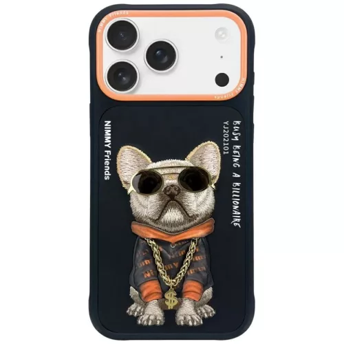 iPhone 17 Pro Max Nimmy Glasses Cool Dog tok fekete