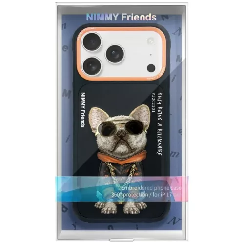 iPhone 17 Pro Max Nimmy Glasses Cool Dog tok fekete