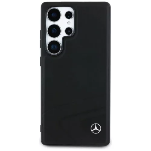 Mercedes Bőr Vízszintes Dombornyomott Ívek MagSafe Samsung Galaxy S25 Ultra tok - Fekete
