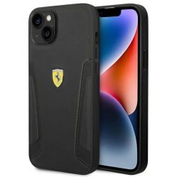   Ferrari FEHCP14MRBUK iPhone 14 Plus 6.7" fekete/fekete kemény tok Bőr Nyomat Oldalak tok