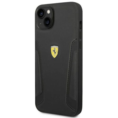 Ferrari FEHCP14MRBUK iPhone 14 Plus 6.7" fekete/fekete kemény tok Bőr Nyomat Oldalak tok