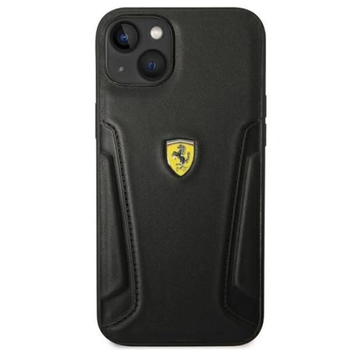 Ferrari FEHCP14MRBUK iPhone 14 Plus 6.7" fekete/fekete kemény tok Bőr Nyomat Oldalak tok