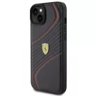 Ferrari Twist Metal Logo tok iPhone 15 Plus - fekete