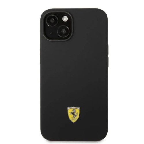 Ferrari FEHMSIP14MBK iPhone 14 Plus 6.7" fekete/fekete kemény tok Szilikon Fém Logó MagSafe tok