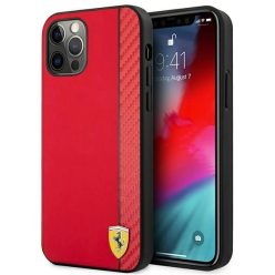   Ferrari FESAXHCP12LRE iPhone 12 Pro Max 6.7" piros/piros tok On Track Carbon Stripe