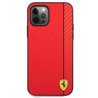 Ferrari FESAXHCP12LRE iPhone 12 Pro Max 6.7" piros/piros tok On Track Carbon Stripe