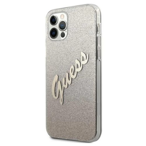 iPhone 12 Pro Max Guess GUHCP12LPCUGLSGO Glitter Gradient Script tok flitteres arany