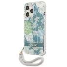 Guess GUHCP13XHFLSN iPhone 13 Pro Max 6.7" zöld/zöld kemény tok Flower Strap