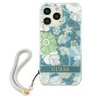 Guess GUHCP13XHFLSN iPhone 13 Pro Max 6.7" zöld/zöld kemény tok Flower Strap