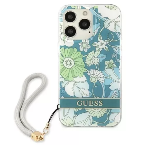 Guess GUHCP13XHFLSN iPhone 13 Pro Max 6.7" zöld/zöld kemény tok Flower Strap