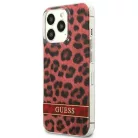 Guess GUHCP13LHSLEOR iPhone 13 Pro piros/piros kemény tok Leopard