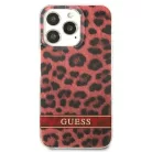 Guess GUHCP13LHSLEOR iPhone 13 Pro piros/piros kemény tok Leopard