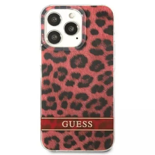 Guess GUHCP13LHSLEOR iPhone 13 Pro piros/piros kemény tok Leopard